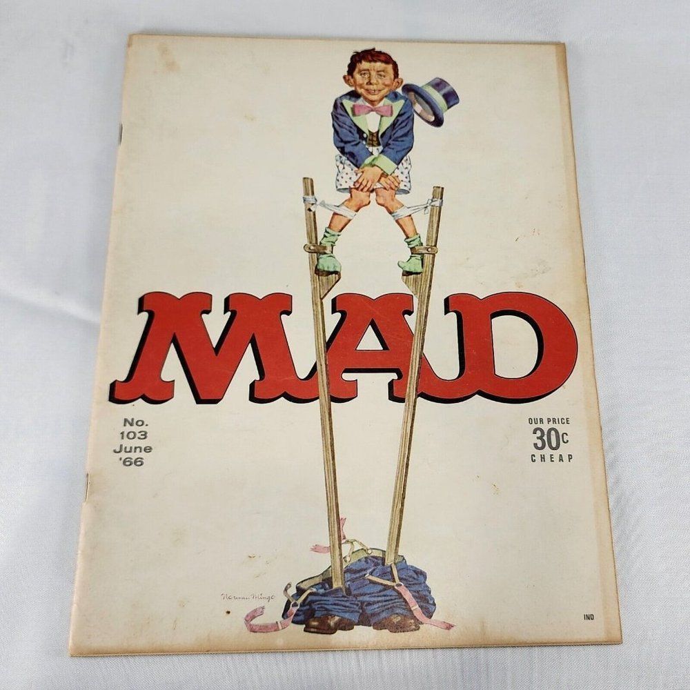 Mad Magazine Issue #103 June 1966 Alfred Stilts Norman Mingo Art EC Publication‎